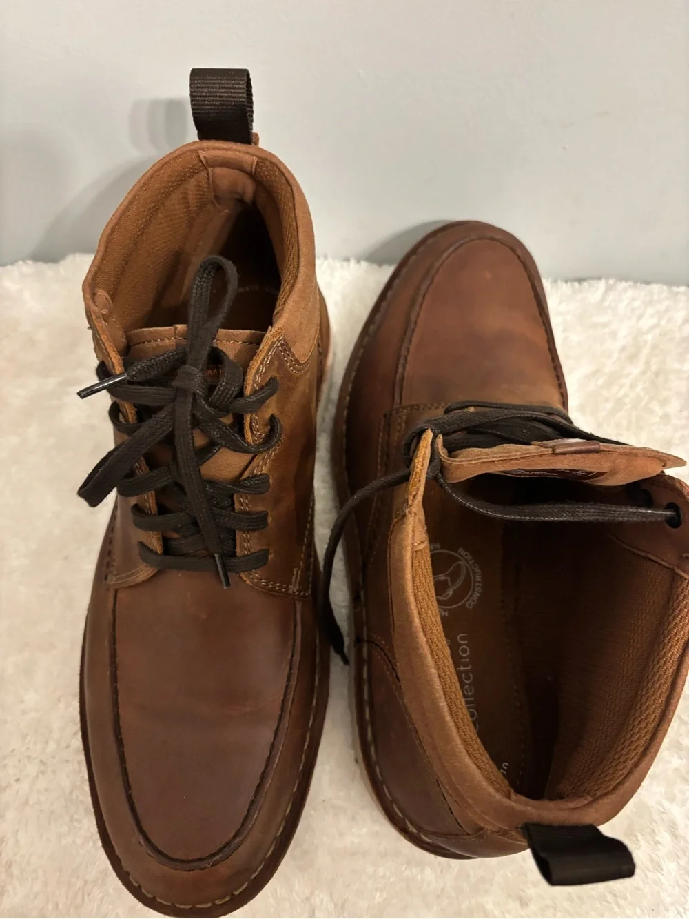 Clarks Brown Leather Chukka Lace-Up Boots